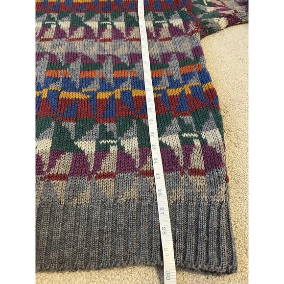 Vintage J McLaughlin Sweater Womens XL 90’s Art Colorful Wool Hand Knit Oversize - Picture 7 of 7